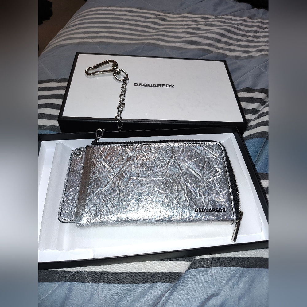 Dsquared2 Black and Silver Chain Wallet